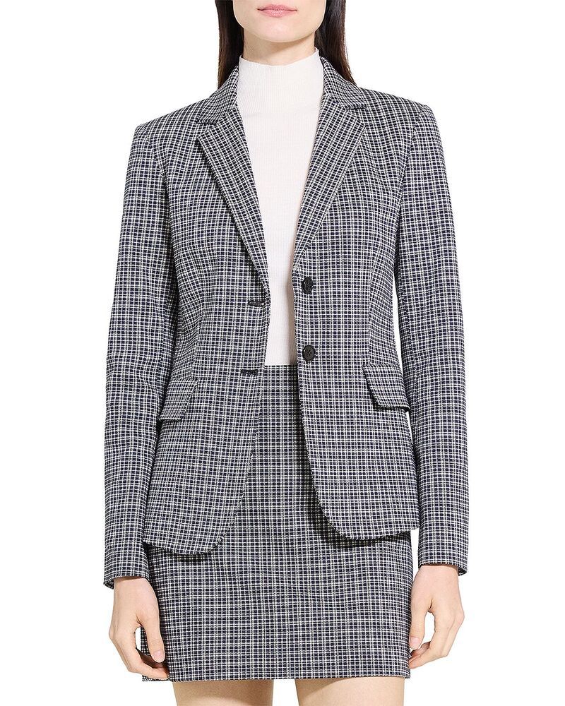 セオリー レディース アウター ジャケット・ブルゾン ブレザー Theory Carissa Plaid Blazer Almond Multi マルチカラー