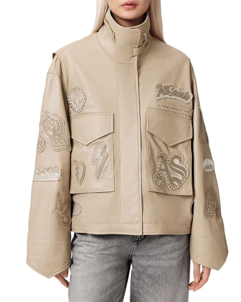 オールセインツ レディース アウター ジャケット・ブルゾン ALLSAINTS Clay Patch Jacketaupe Brown ブラウン
