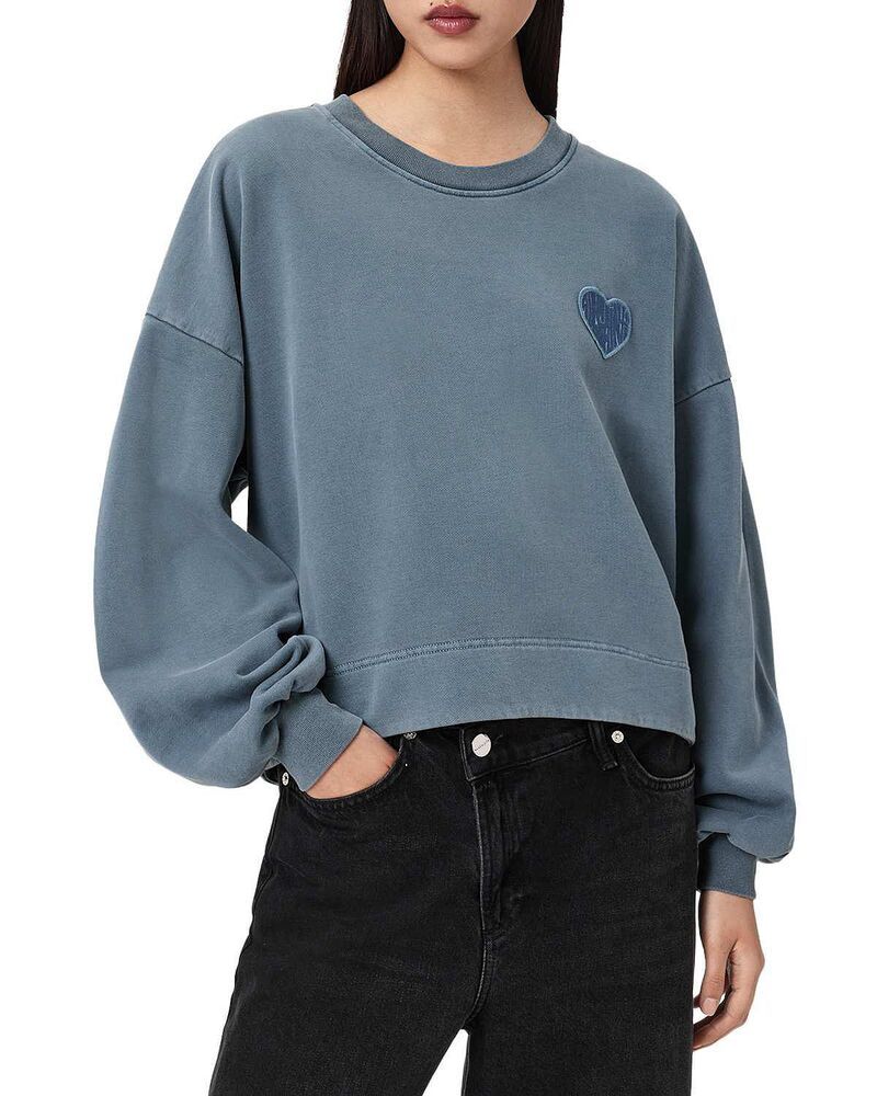 オールセインツ レディース アウター パーカー・スウェット シャツ ALLSAINTS Lover Lila Sweatshirt Flint Stone Blue ブルー