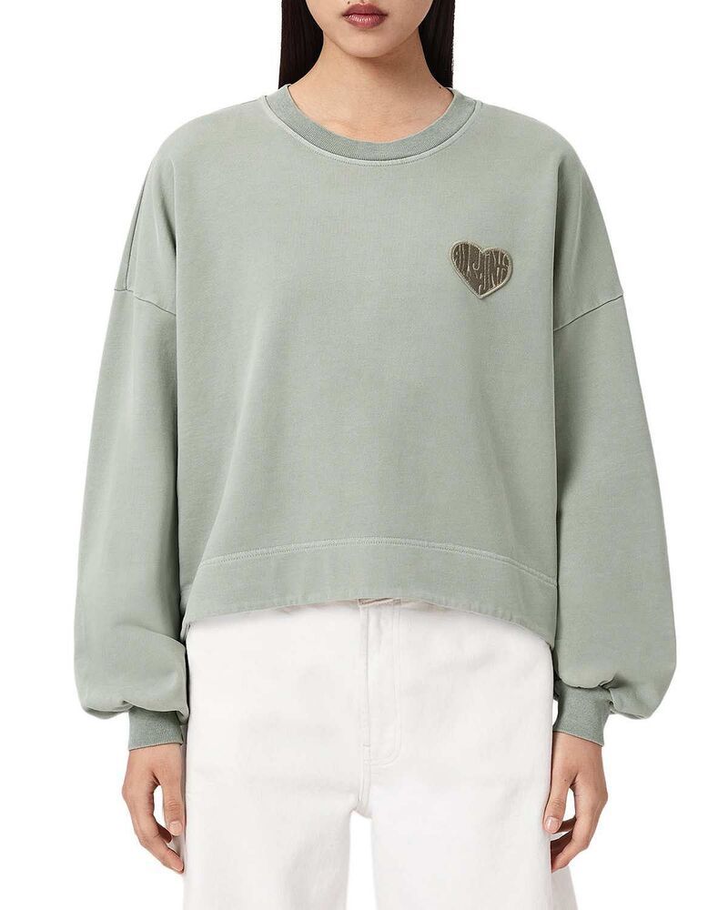 オールセインツ レディース アウター パーカー・スウェット シャツ ALLSAINTS Lover Lila Sweatshirt Abbey Stone Green グリーン