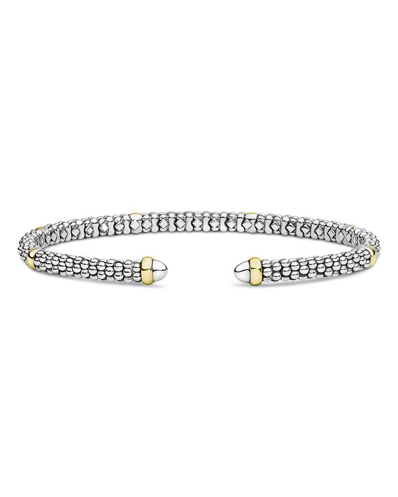ラゴス レディース アクセサリー ブレスレット・バングル・アンクレット ミニ LAGOS 18K Yellow Gold Sterling Silver Signature Caviar Mini Versa Torque Bracelet Silver シル
