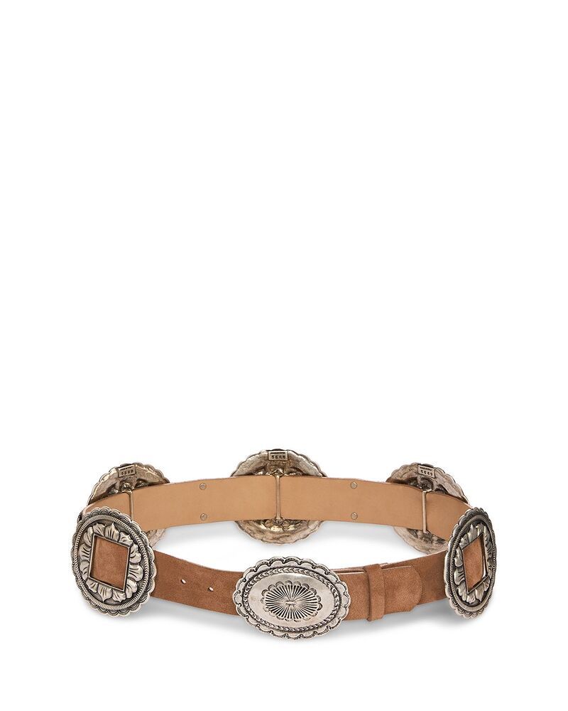 ラジャンス レディース アクセサリー ベルト LAGENCE Womens Austin Concho Medallion Belt Cappuccino Suede