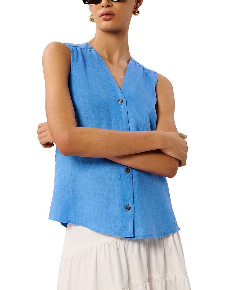 ホイッスルズ レディース トップス タンクトップ リネン Whistles Laura Linen Tank Blue ブルー