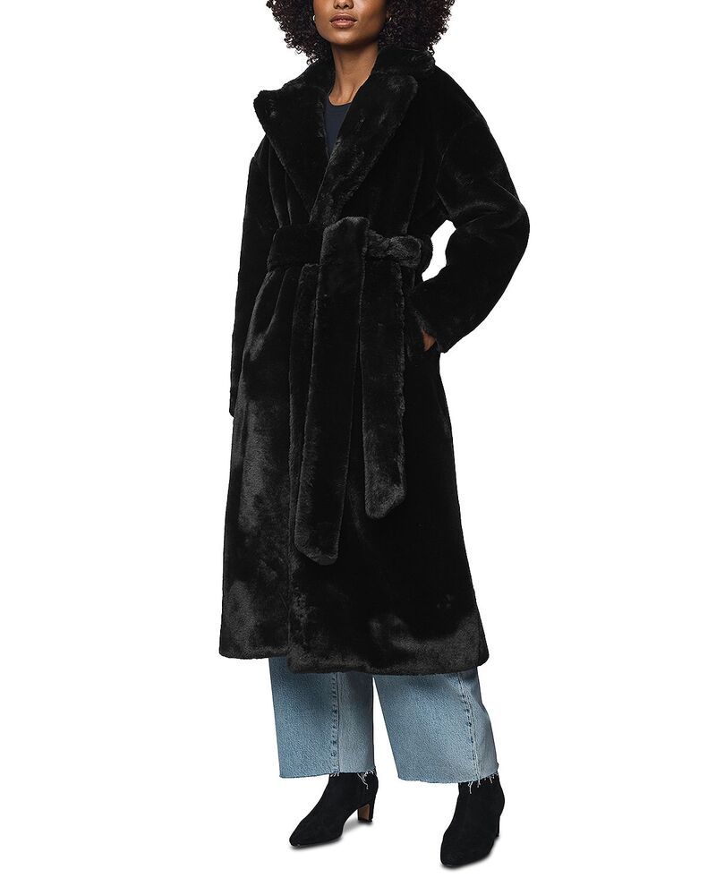 スプレンディット レディース アウター コート Splendid Lucia Faux Fur Coat Black ブラック