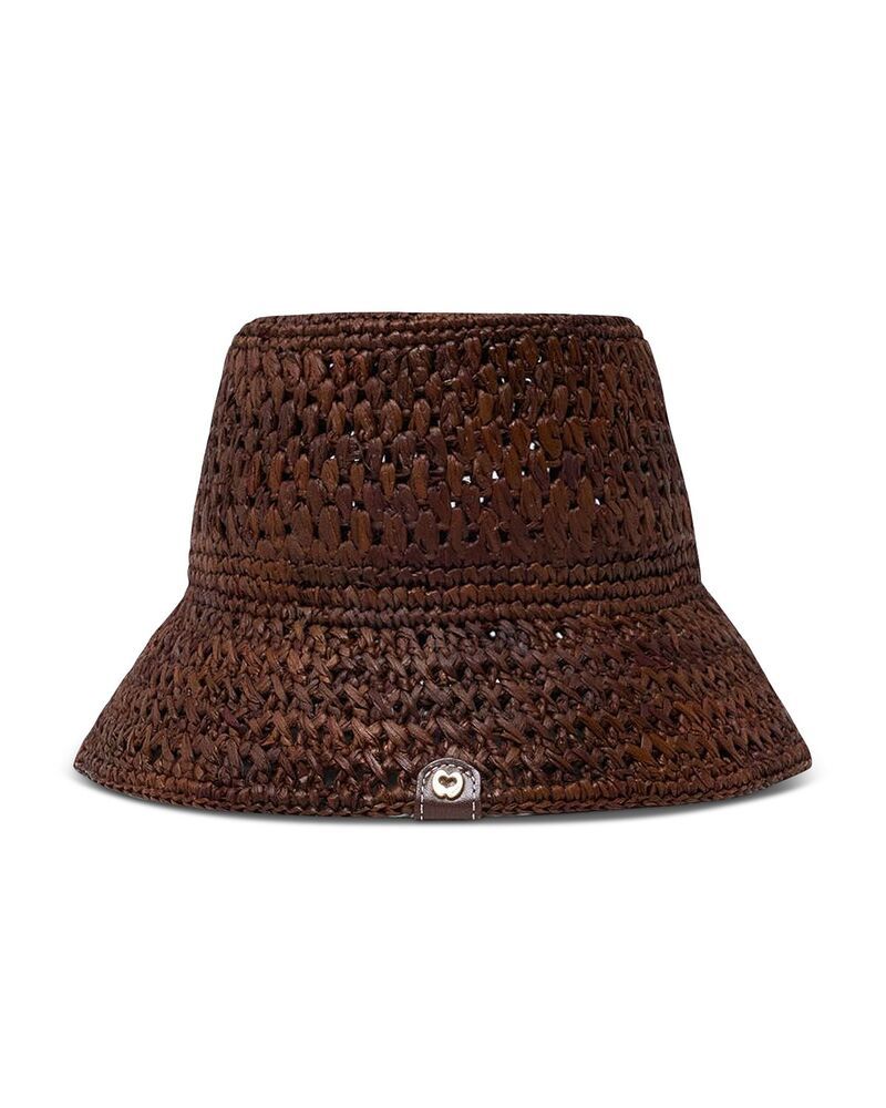 マージュ レディース アクセサリー 帽子 Maje Crochet Raffia Bucket Hat Brown ブラウン の商品写真