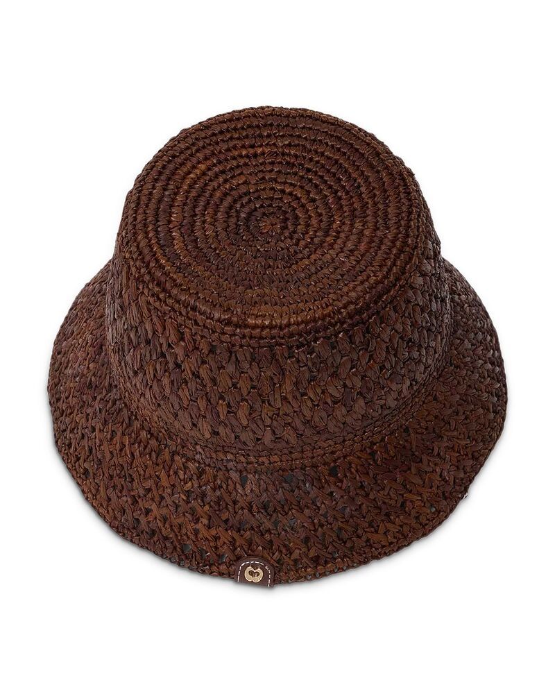 マージュ レディース アクセサリー 帽子 Maje Crochet Raffia Bucket Hat Brown ブラウン
