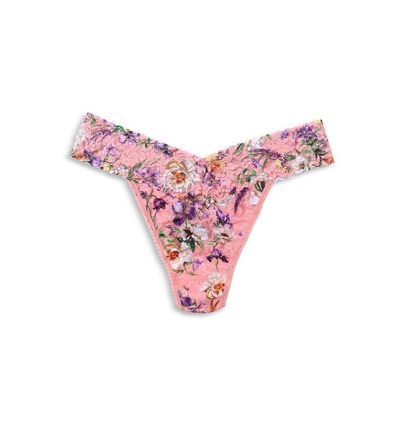 ハンキーパンキー レディース アンダーウェア パンツ ローライズ プリント レース Hanky Panky Printed Signature Lace Low Rise Thong Fawing Flora