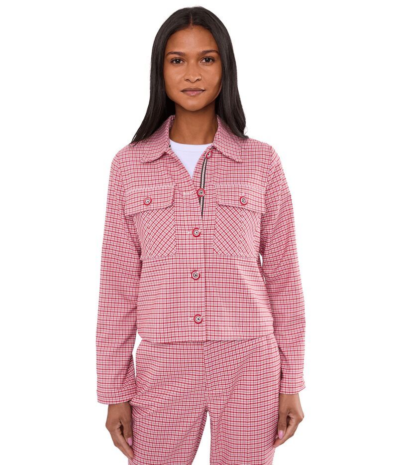 リヴァプール ロサンゼルス レディース アウター コート Liverpoolos Angeleshacket with Flapockets Cherry Red Tatt レッド