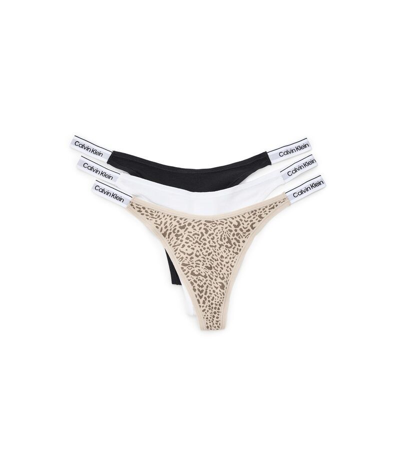 カルバン クライン アンダーウェア レディース パンツ ロゴ Calvin Klein Underwear Icon Logo Dipped Thong 3Pack BlackClassic W ブラック