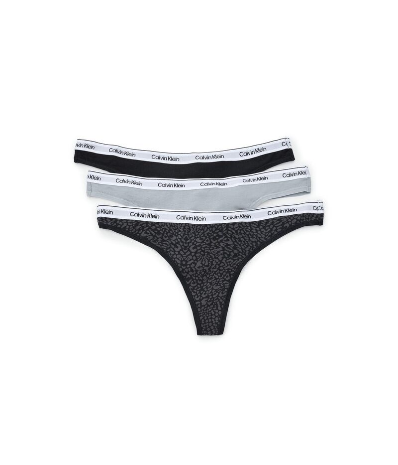 カルバン クライン アンダーウェア レディース パンツ ロゴ Calvin Klein Underwear Icon Logo Thong 3Pack BlackWolf Grey ブラック
