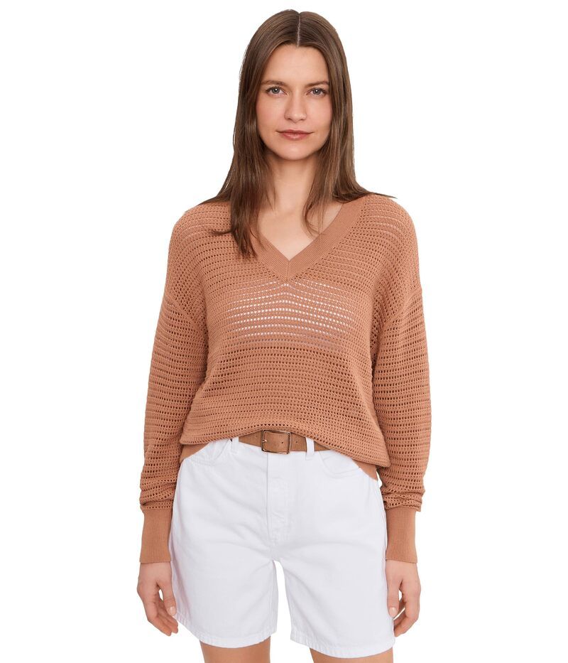 バーレイ レディース アウター ニット・セーター Vネック Varley Gaia VNeck Sweater Camel キャメル