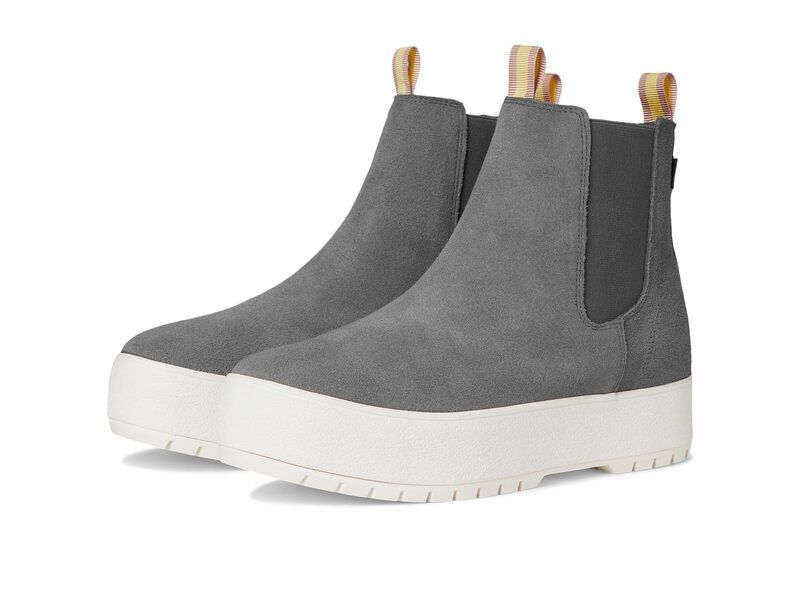 ケッズ レディース シューズ ブーツ・レインブーツ プラットフォーム チェルシー Keds The Platform Chelsea Lugrey Suede グレー