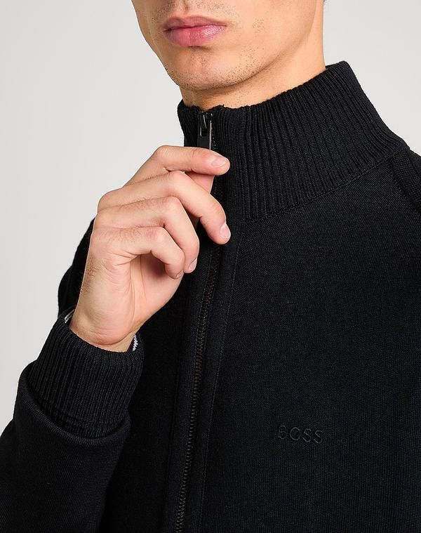 ボス メンズ アウター カーディガン ファスナー付きニット BOSS Black ブラック ボス メンズ アウター カーディガン ファスナー付きニット BOSS Black ブラック