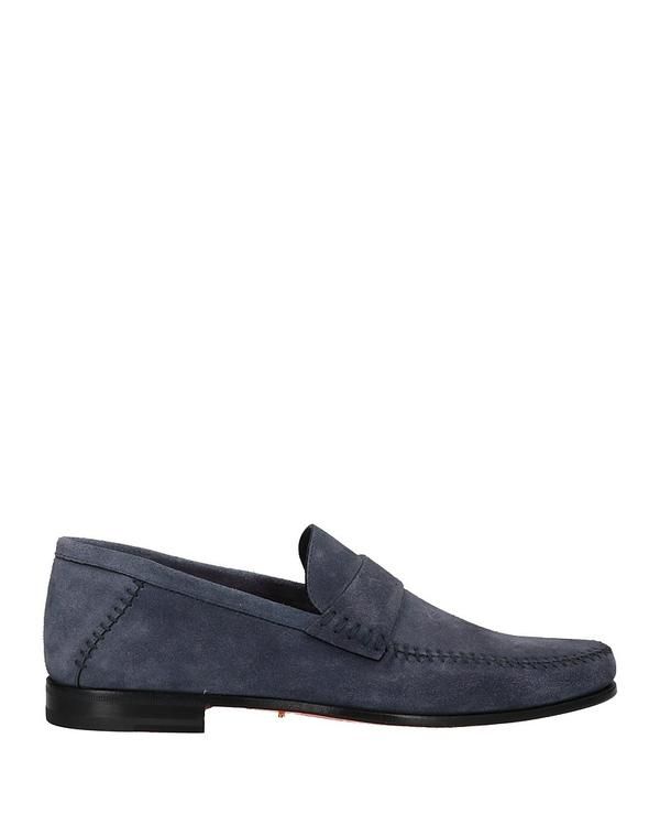 サントーニ メンズ シューズ スリッポン・ローファー モカシン SANTONI Blue Gray グレー