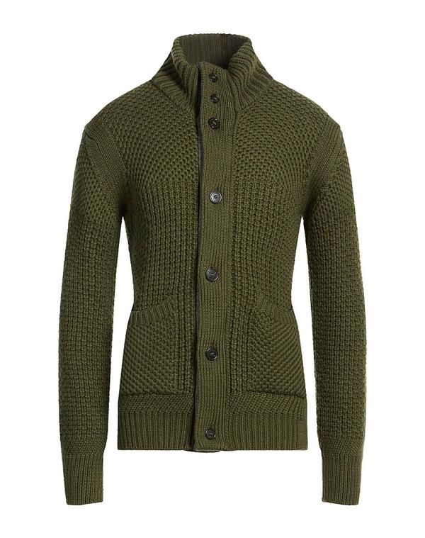 ピューテリー メンズ アウター カーディガン ファスナー付きニット PEUTEREY Military Green グリーン