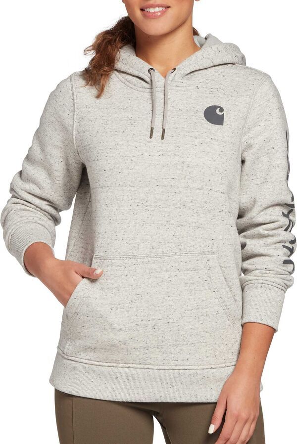 カーハート レディース アウター パーカー・スウェット グラフィック Carhartt Womens Clarksburgraphic Sleeve Hoodie Charcoal Nep チャコール