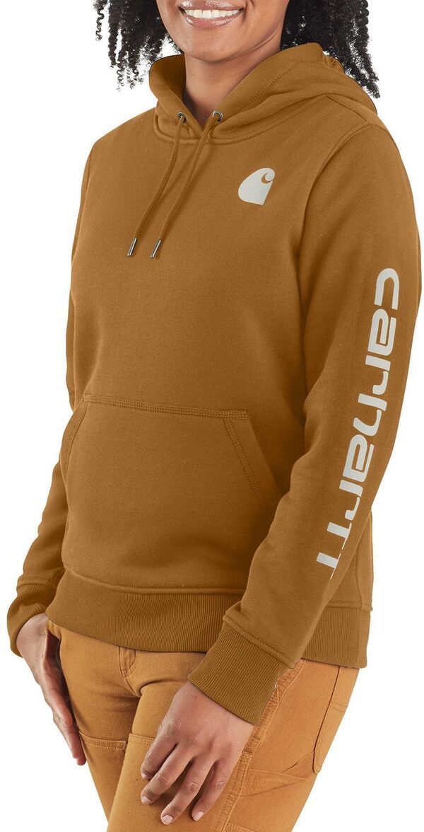 カーハート レディース アウター パーカー・スウェット グラフィック Carhartt Womens Clarksburgraphic Sleeve Hoodie Carhartt Brown ブラウン の商品写真
