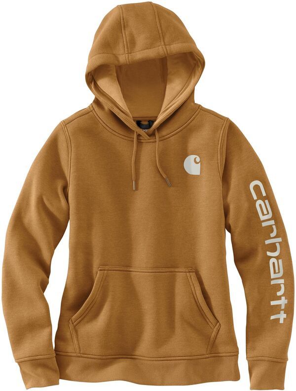 カーハート レディース アウター パーカー・スウェット グラフィック Carhartt Womens Clarksburgraphic Sleeve Hoodie Carhartt Brown ブラウン