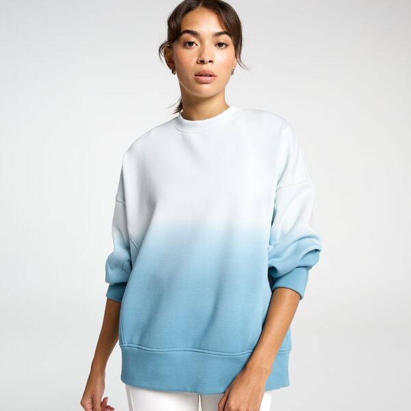キャリー レディース アウター パーカー・スウェット シャツ スキューバ フリース CALIA Womensoft Scuba Brushed Fleece Crew Sweatshirt Patina Blue Dip Dye ブルー