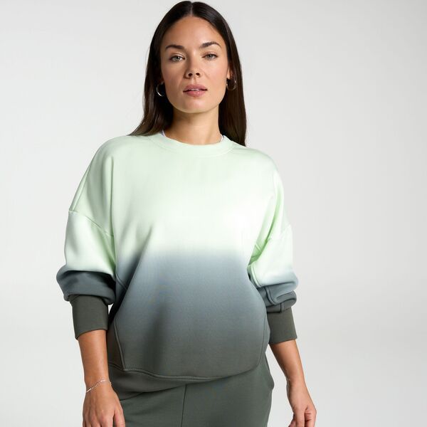 キャリー レディース アウター パーカー・スウェット シャツ スキューバ フリース CALIA Womensoft Scuba Brushed Fleece Crew Sweatshirt Ivy Green Dip Dye グリーン