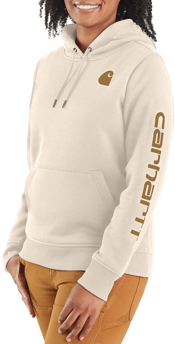 カーハート レディース アウター パーカー・スウェット グラフィック Carhartt Womens Clarksburgraphic Sleeve Hoodie MaltCarhartt Brown ブラウン