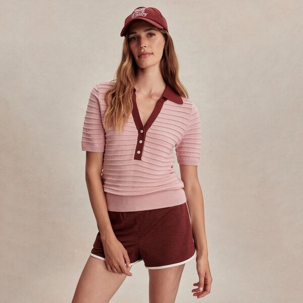 バーレイ レディース トップス ポロシャツ ニット Varley Womens Wren Knit Short Sleeve Polo Zephyr MauvePort