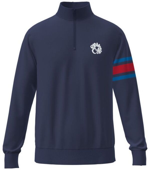 キャラウェイ メンズ アウター ニット・セーター Callaway Mens Legacy Collection Triple Track Blocked Sleeve 14 Zip Golf Sweater Medieval Blue ブルー