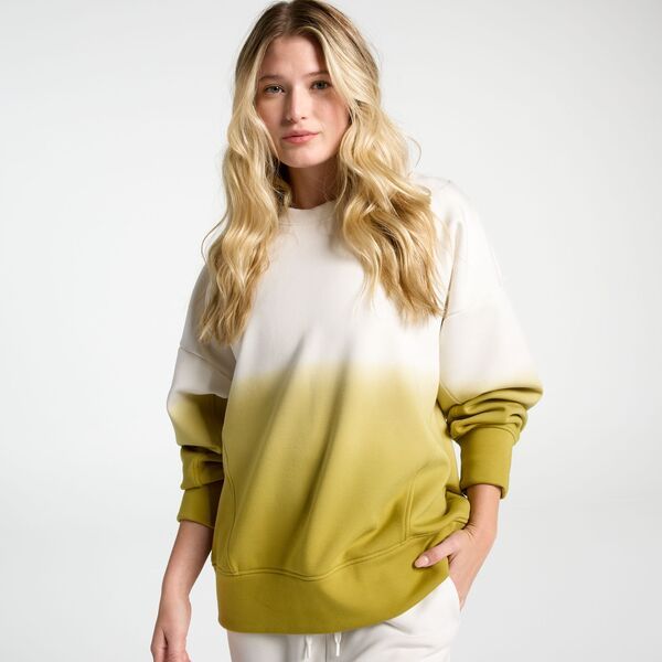 キャリー レディース アウター パーカー・スウェット シャツ スキューバ フリース CALIA Womensoft Scuba Brushed Fleece Crew Sweatshirt Avocado Green Dip Dye グリーン