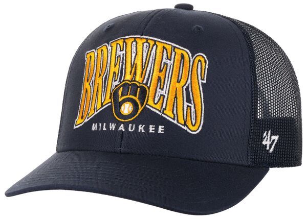 フォーティーセブン レディース アクセサリー 帽子 47 Adult Milwaukee Brewers Navy Drawbridge Trucker Adjustable Hat NoColor ネイビー