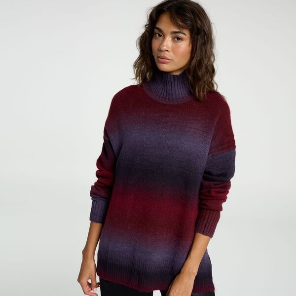 キャリー レディース アウター ニット・セーター CALIA Womens Oversized Sweater Tunic Borealis Print Rich Red レッド