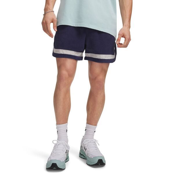 アンダーアーマー メンズ ボトムス カジュアルパンツ パイル ショートパンツ Under Armour Mens Icon Sportswear Terry Shorts Midnight NavyWhite ホワイト