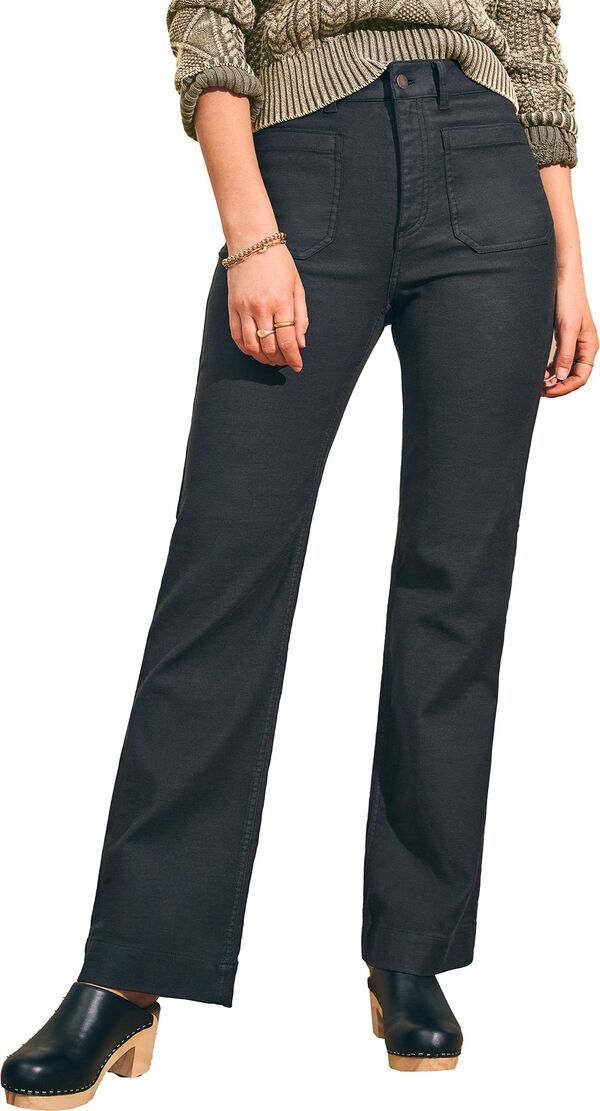 ファレティ レディース ボトムス カジュアルパンツ ワイドレッグ パイル Faherty Womenstretch Terry Wide Leg Pants Washed Black ブラック
