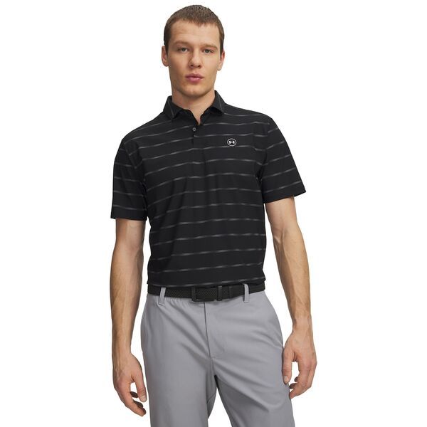 アンダーアーマー メンズ トップス ポロシャツ プリント Under Armour Mens UA Drive Chill Printed Golf Polo BlackCastlerockHalo Gray ブラック