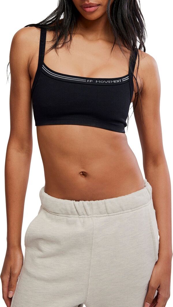 フリーピープル レディース アンダーウェア ブラジャー ロゴ FP Movement Womens All Clear Logo Bra Black ブラック