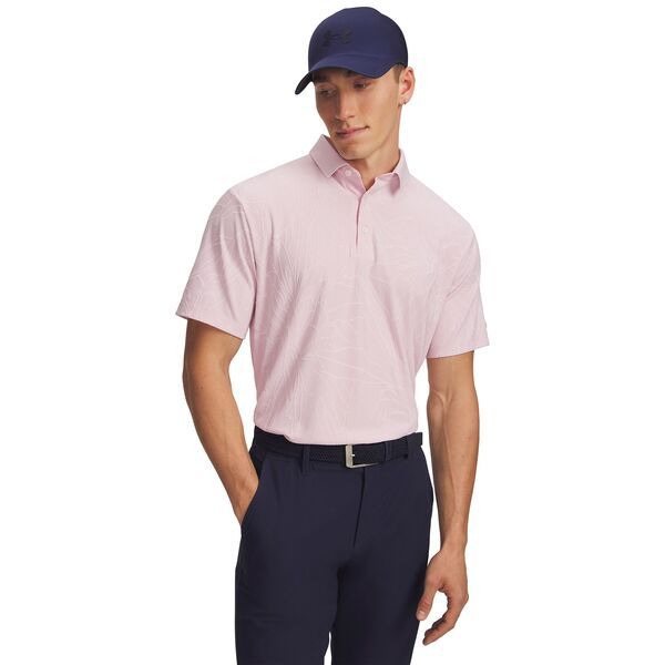 アンダーアーマー メンズ トップス ポロシャツ Under Armour Mens ArmourDry Jacquard Golf Polo Prime PinkPink DuskMidnight Navy ネイビー