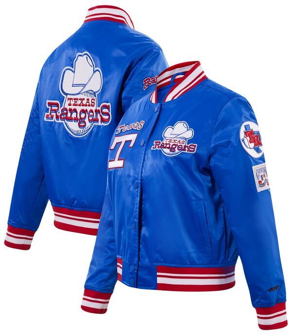 プロスタンダード レディース アウター ジャケット・ブルゾン サテン Pro Standard Womens Texas Rangers Retro Satin Jacket Royal
