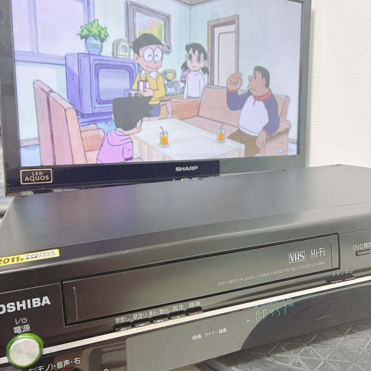 整備済】TOSHIBA 東芝 SD-V800 VHS DVD一体型プレーヤー 再生OK 動作
