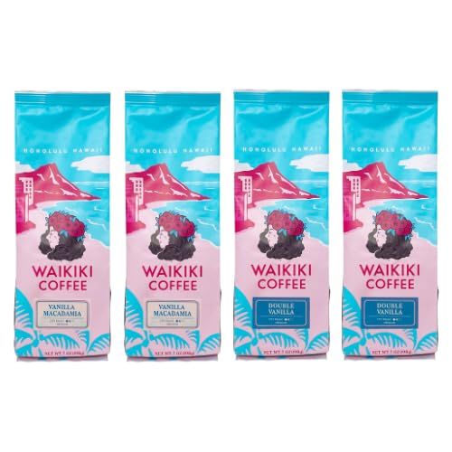 ワイキキコーヒー (WAIKIKI COFFEE) 198g フレーバーコーヒー 粉タイプ ハワイ (バニラマカダミア2_ダブルバニラ2) [バニラマカダミア2_ダブルバニラ2]