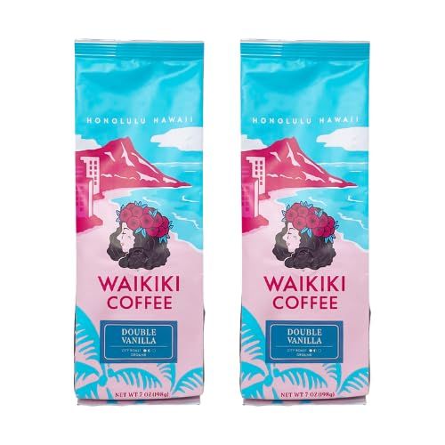ワイキキコーヒー (WAIKIKI COFFEE) 粉タイプ ハワイ (2個 (198g/個), ダブルバニラ) [ダブルバニラ] [2個 (198g/個)]