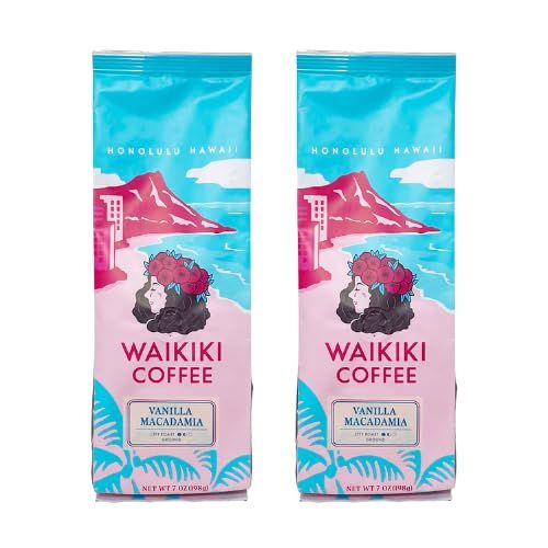 ワイキキコーヒー (WAIKIKI COFFEE) 粉タイプ ハワイ (2個 (198g/個), バニラマカダミア) [バニラマカダミア] [2個 (198g/個)]