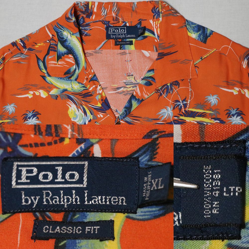 ラルフローレン】シャツ メンズ 90s レーヨン アロハシャツ XL 美品