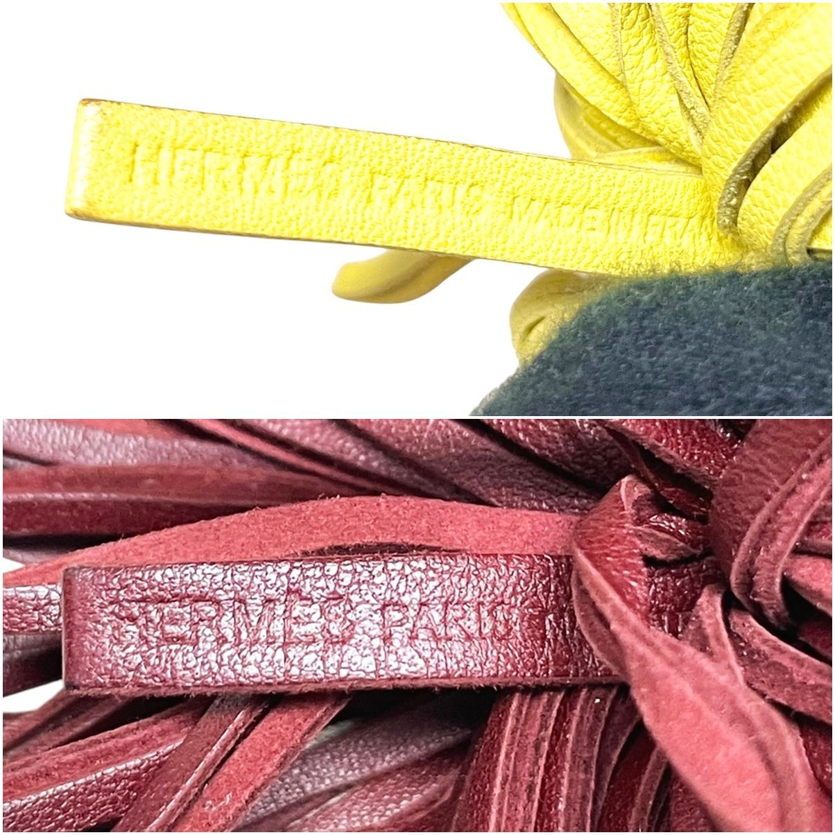 中古】 HERMES エルメス バッグチャーム カルメン2個セット ルージュ