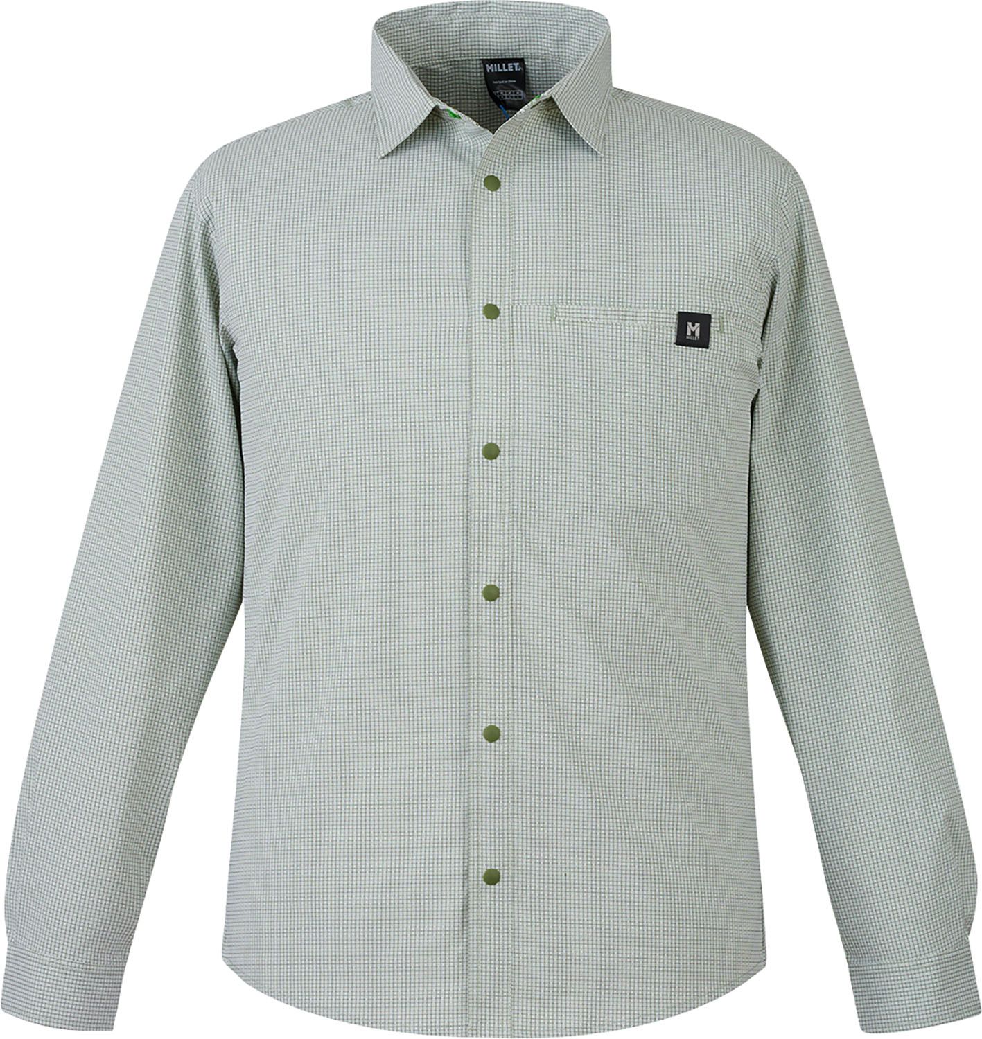 ミレー MILLET アウトドア IB CHECK SHIRT LS M シャツ 長袖 軽量 防虫機能 速乾 接触忌避剤 ペルメトリン インセクトバリヤー 虫を寄せ付けにくい 夏 ポリエステル MIV03194 N7094 GRAPELEAF