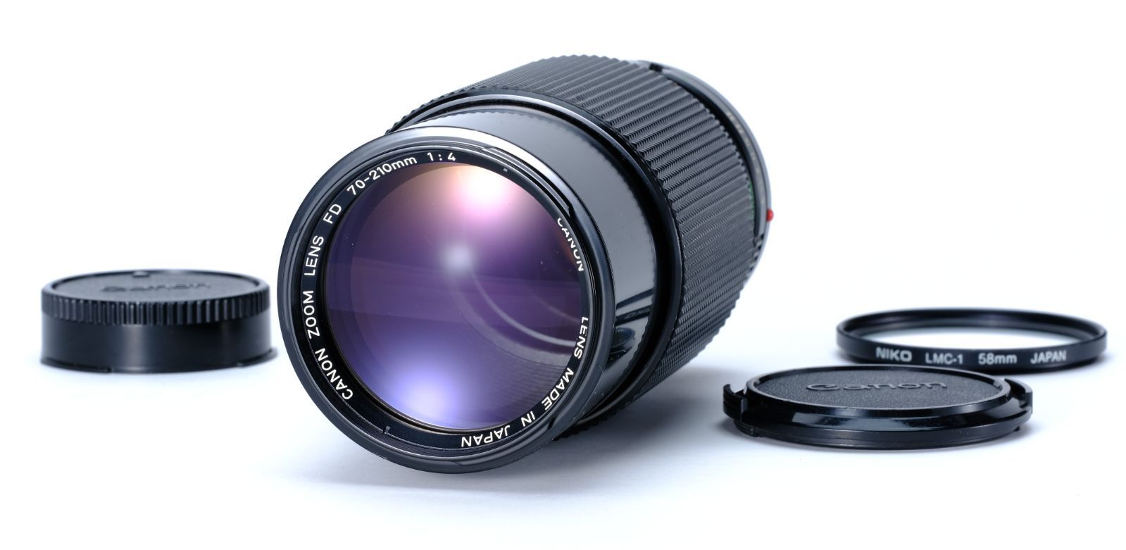 Canon キャノン New FD 70-210mm F4 Zoom Macro + 純正フロント & リアキャップ付　#163f