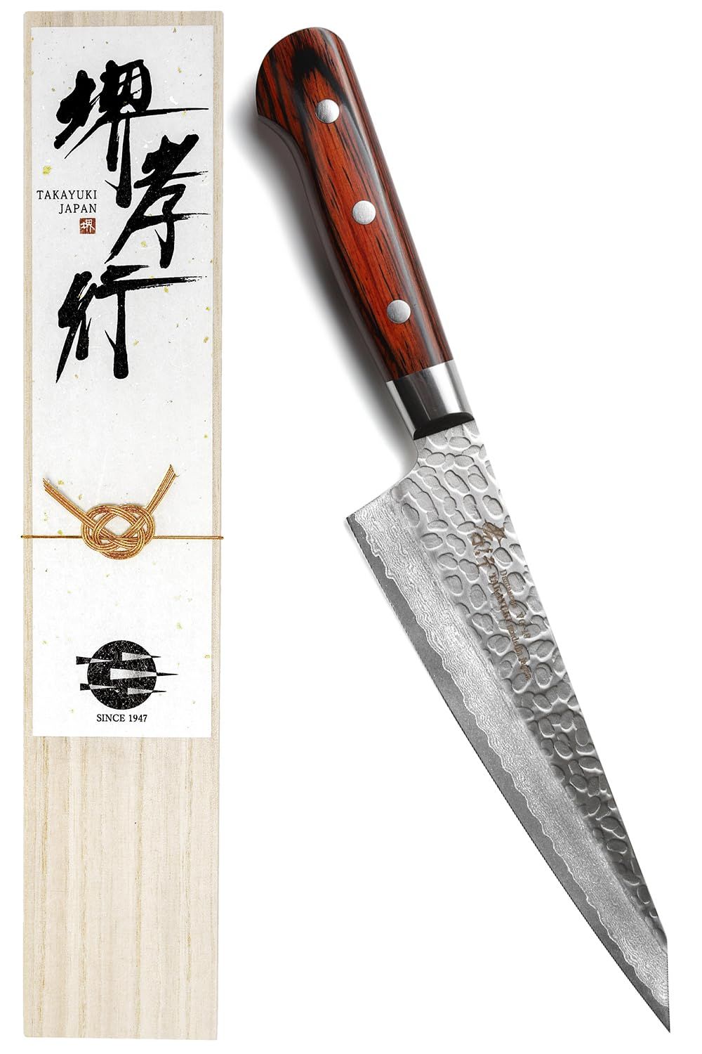 堺孝行 【プロの料理人が愛用！600年の伝統技術】 ダマスカス 33層槌目 サバキ東 出刃包丁 180mm マホガニー柄 [日本製] ステンレス鋼 V金10号 vg10 万能包丁 青木刃物製作所 （型番ds07406) [サバキ東 180mm]