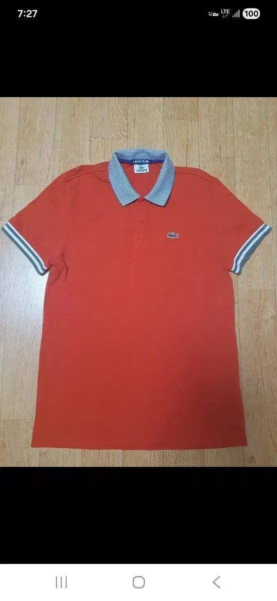 (ほぼ新品正規品) LACOSTE ラコステ ゴルフ 機能性 半袖 カラーTシャツ サイズ5 100 オレンジ