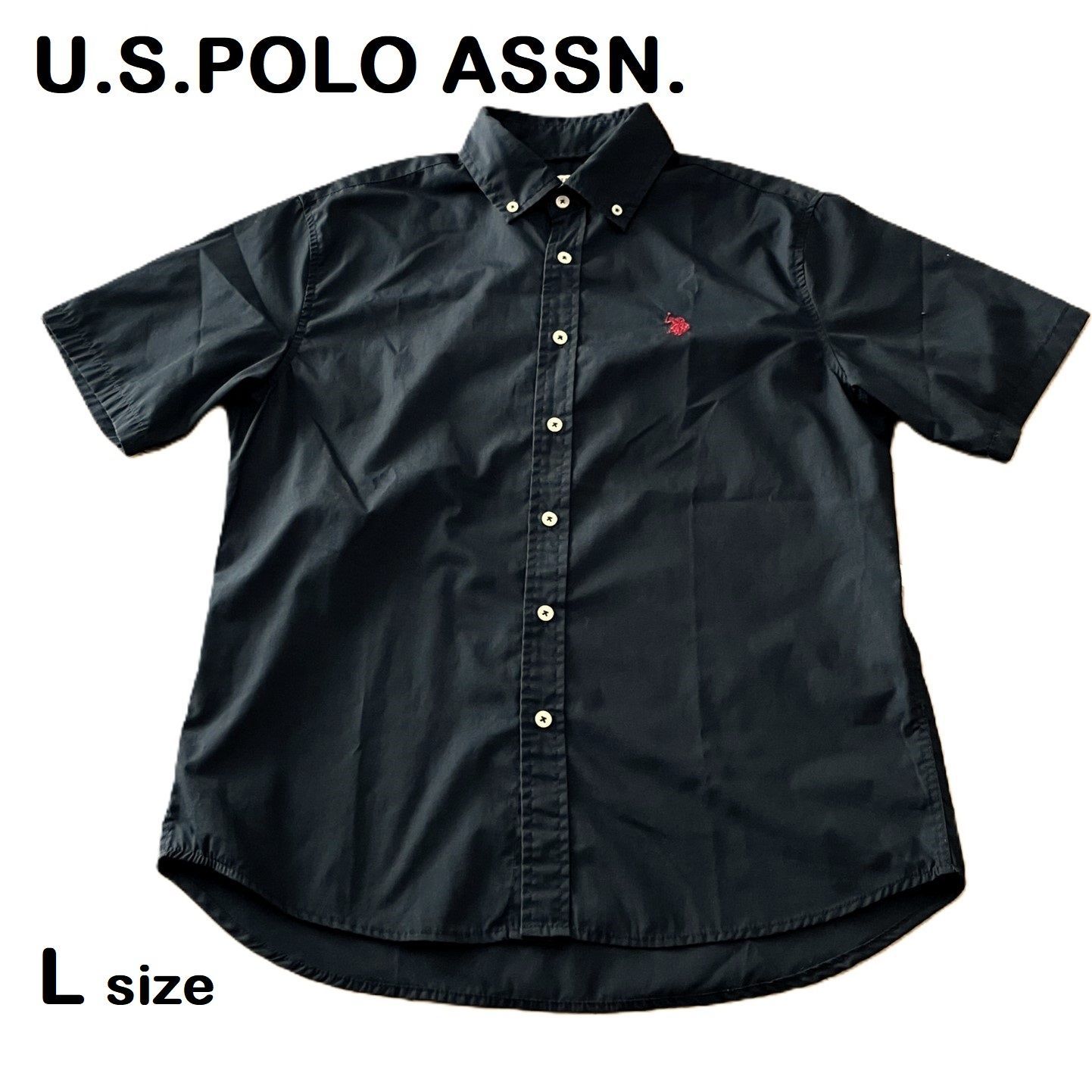 U.S.POLO ASSN./ユーエスポロアッスン】半袖 ボタンダウンシャツ 刺繡 