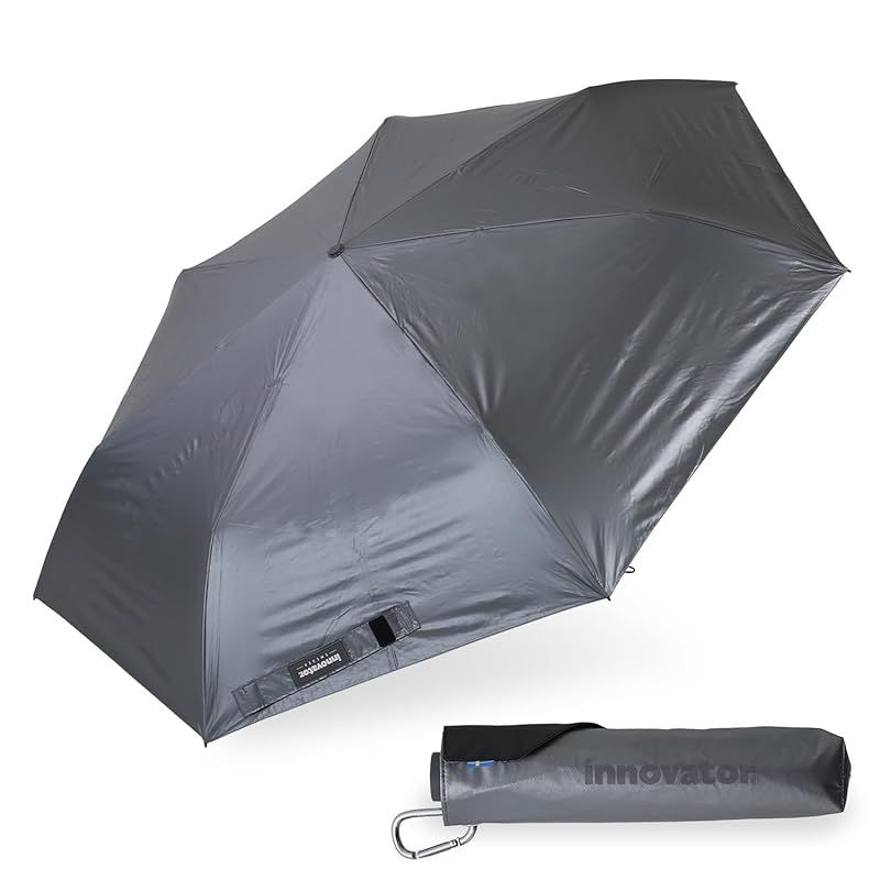 【新品】 小川(Ogawa) 軽量ワイド折りたたみ傘 手開き 60cm innovator 晴雨兼用 UVカット率&遮光率99%以上 遮熱加工 はっ水 シルバー 7本骨 カーボン骨 収納ケース付 紫外線対策 日傘男子 18766