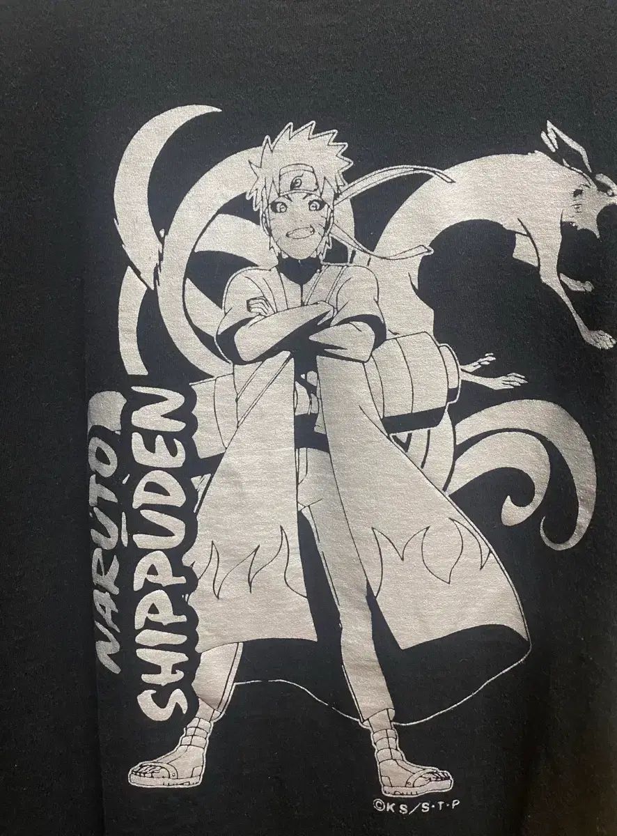 NARUTO -ナルト- サクラ(SAKURA・宮脇 咲良) ク라마 ビックロゴ ロゴ ジャパン Tシャツ ブラック L