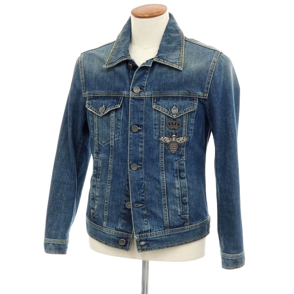 【中古】ドルチェアンドガッバーナ DOLCE&GABBANA コットン デニムジャケット ブルー【サイズ48】【メンズ】